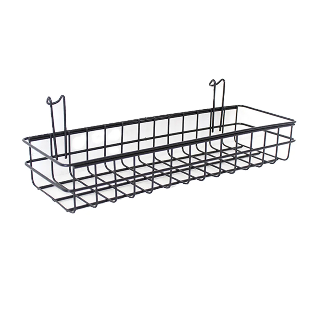 

Modern Metal Mesh Wall Mount Storage Basket Household Hanging Wall Storage Organizer for Kitchen Bathroom
