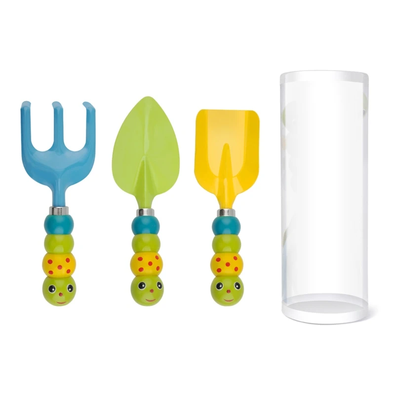 

K1KA Kids Garden Tools set Children Gardening Trowel Shovel Rake Yard Digging Beach Safe Toys Lovely Hand Metal Real Garden