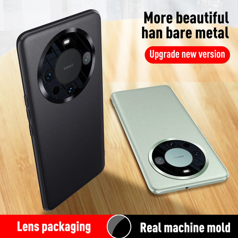 Кожаный чехол для Huawei Mate 60 Pro из натуральной кожи противоударный жесткий защитный