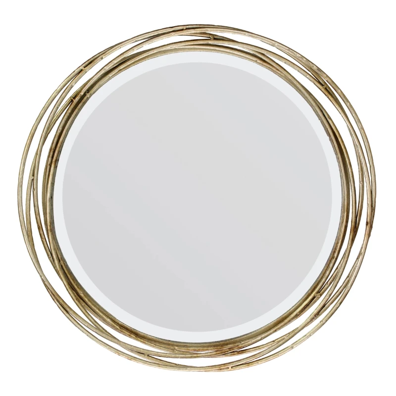 

Round Metal Decorative Wall Mirror, 17.13 x 17.13 x 3.15 inches
