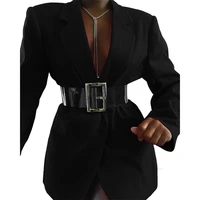 2021 womens autumn fashion new long sleeve with belt fall womens long sleeve hollow slim elegant casual long chic blazer