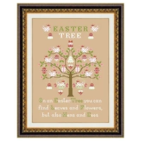 easter tree cross stitch kit cotton thread 18ct 14ct 11ct linen flaxen canvas stitching embroidery diy