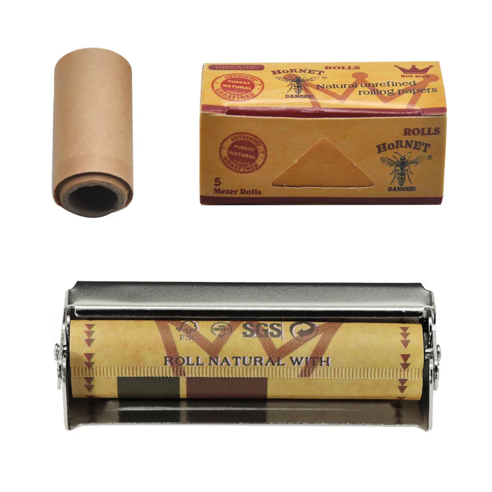 

HORNET 78MM/110mm Metal Cigarette Rolling Machine Maker Set Hand Roller Papers+1pcs Natural Notepaper