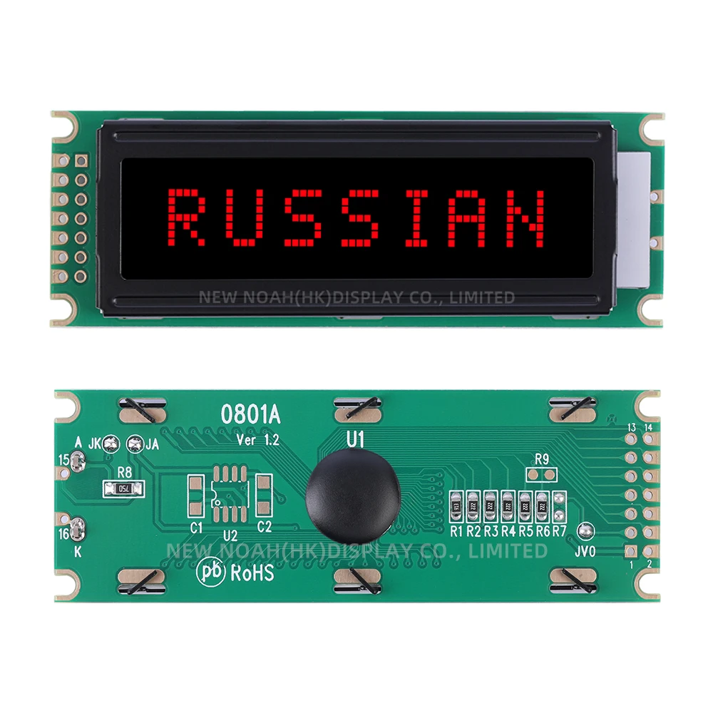Русский DFSTN Черная пленка Красный 0801A Жидкокристаллический дисплей 01*08 ЖК-дисплей