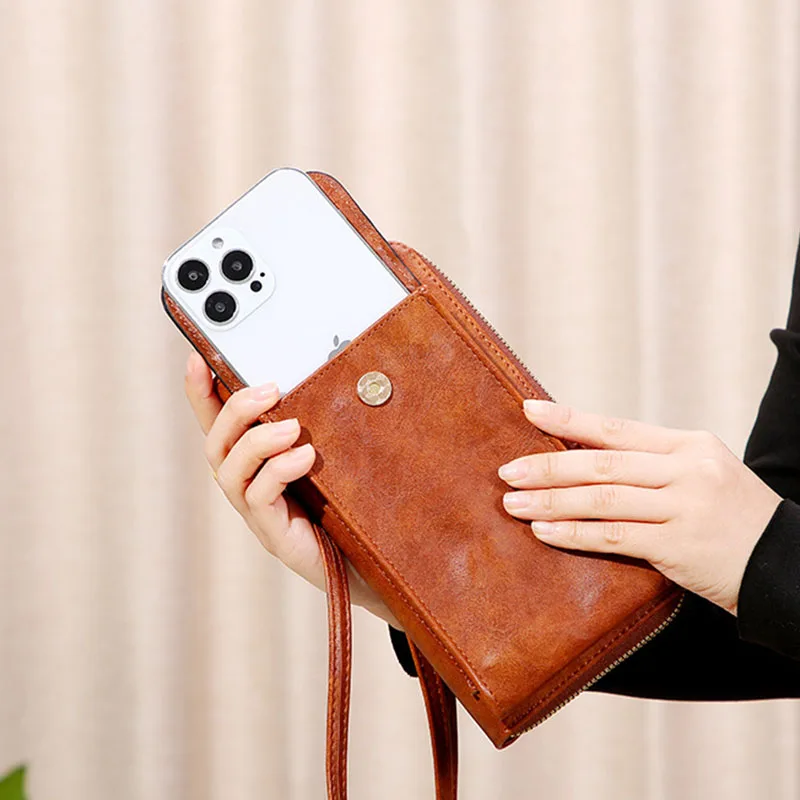 Вместительный женский кошелек сумка на плечо для телефона брендовый держатель