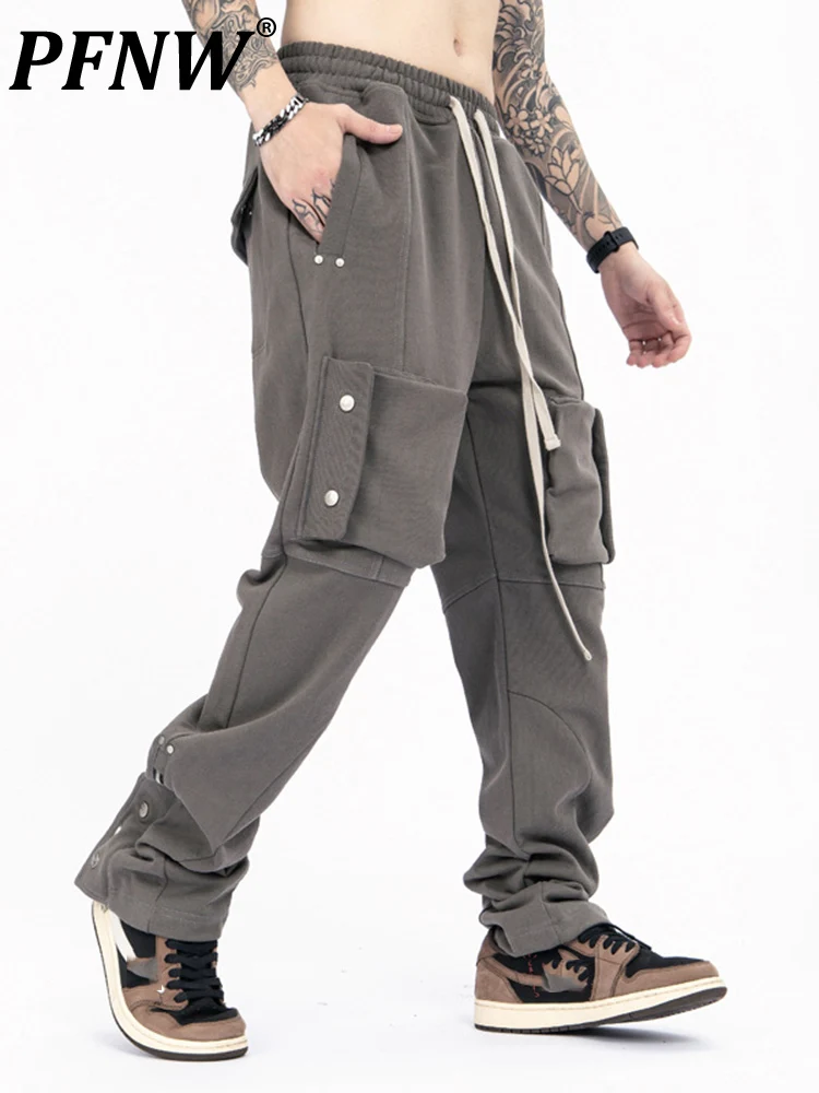 

Мужские брюки-карго PFNW, свободные штаны с боковыми кнопками и молнией, модель 12A2833 на весну-осень