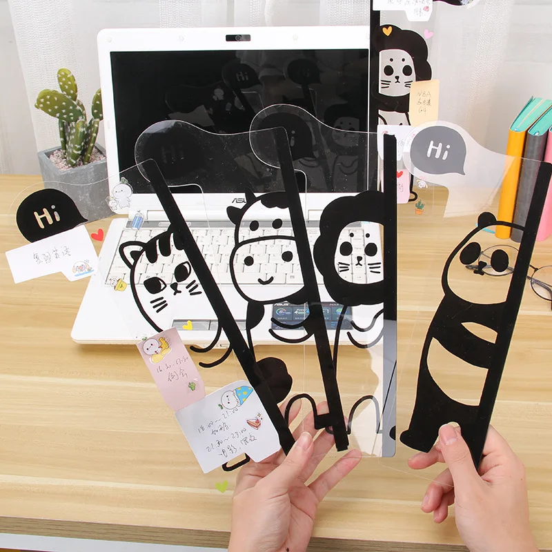 

Kawaii Panda Acrylic Monitor Message Memo Board for Sticky Note Transparent Computer Screen Sticker Desktop Holder Stationery