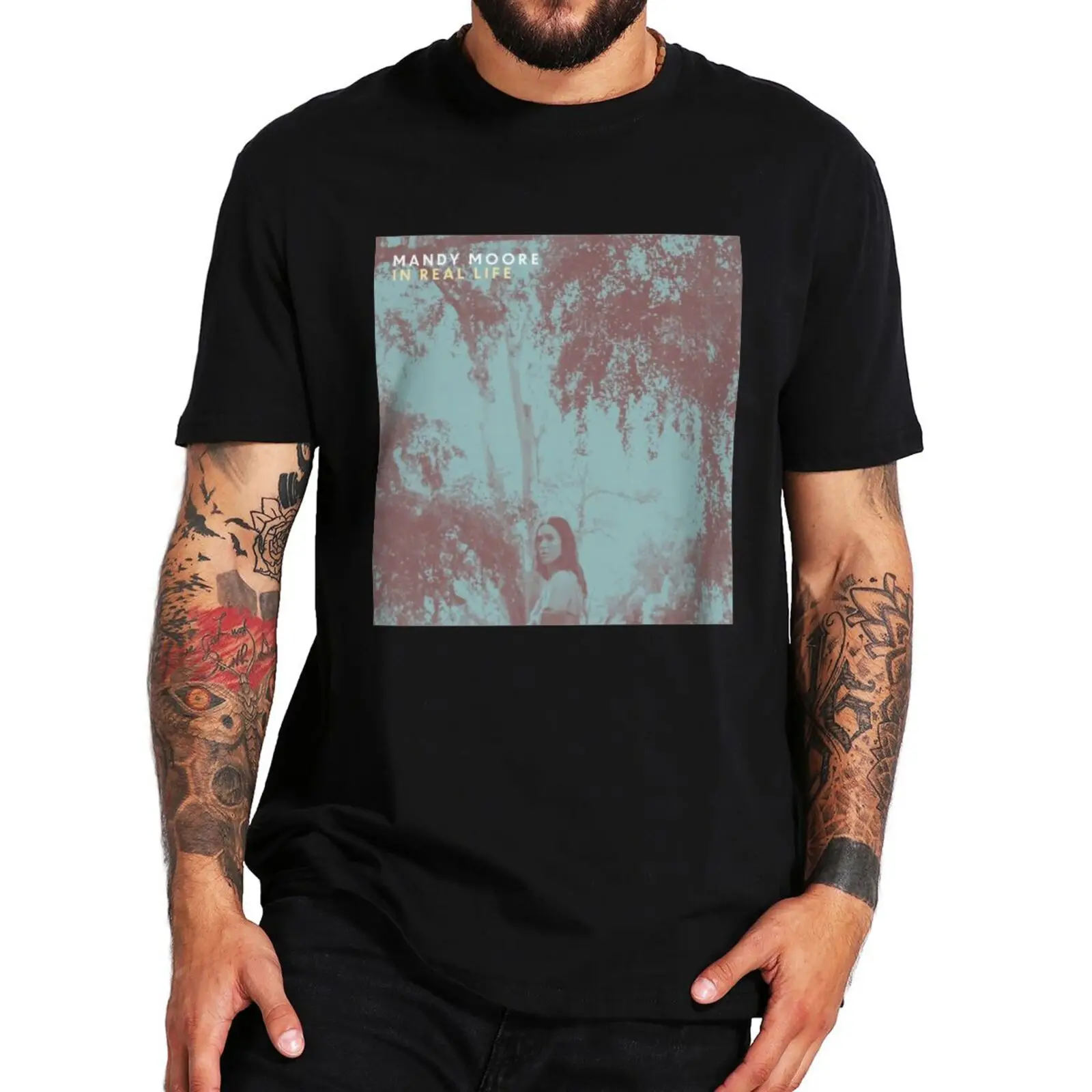 

Mandy Moore In Real Life Album T Shirt American Popular Music Singer Fans Gift Tshirts 100% Cotton EU Size Camiseta Tops