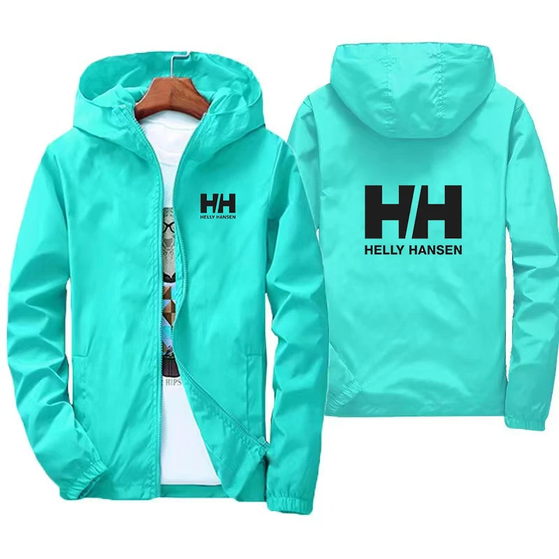 

Spring and autumn men's windbreaker new zipper hooded jacket loose large size coat outdoor travel mountaineering waterproof coat