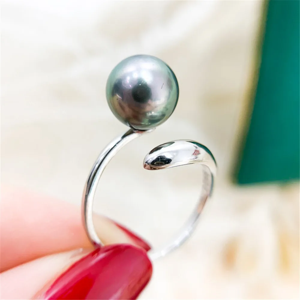 

DIY pearl small accessories S925 sterling silver jewelry light plate gold silver ring empty holder suitable for 6-10mm beads