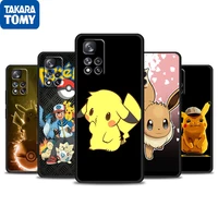 pikachu cartoon cute for xiaomi redmi note 11 10 11t 10s 9 9s 8 7 5g 4g silicone soft black phone case fundas coque capa cover