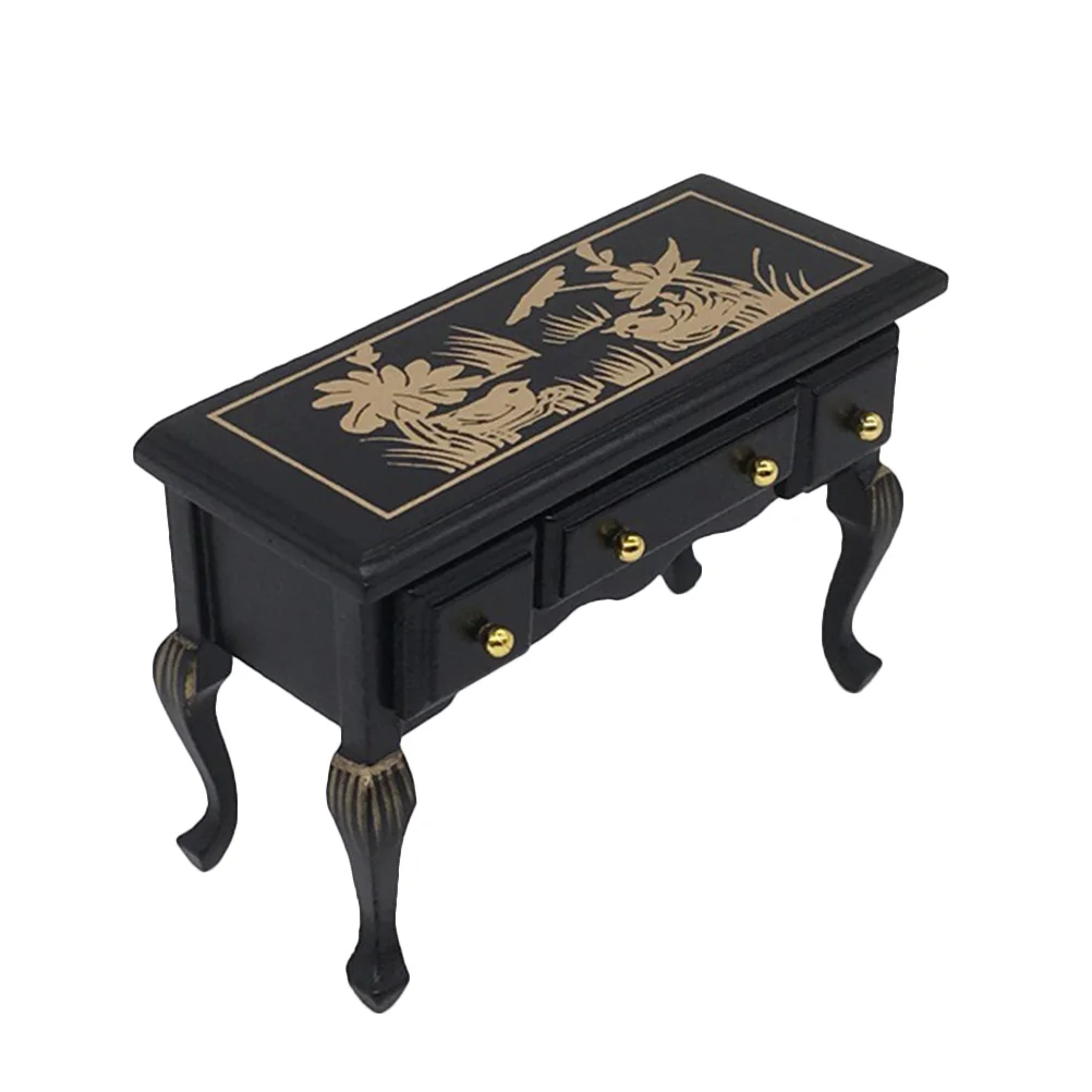 

Wooden Miniture Furniture Decoration Pretend Play Desk Miniature Living Room Furniture Miniature Wooden Desk