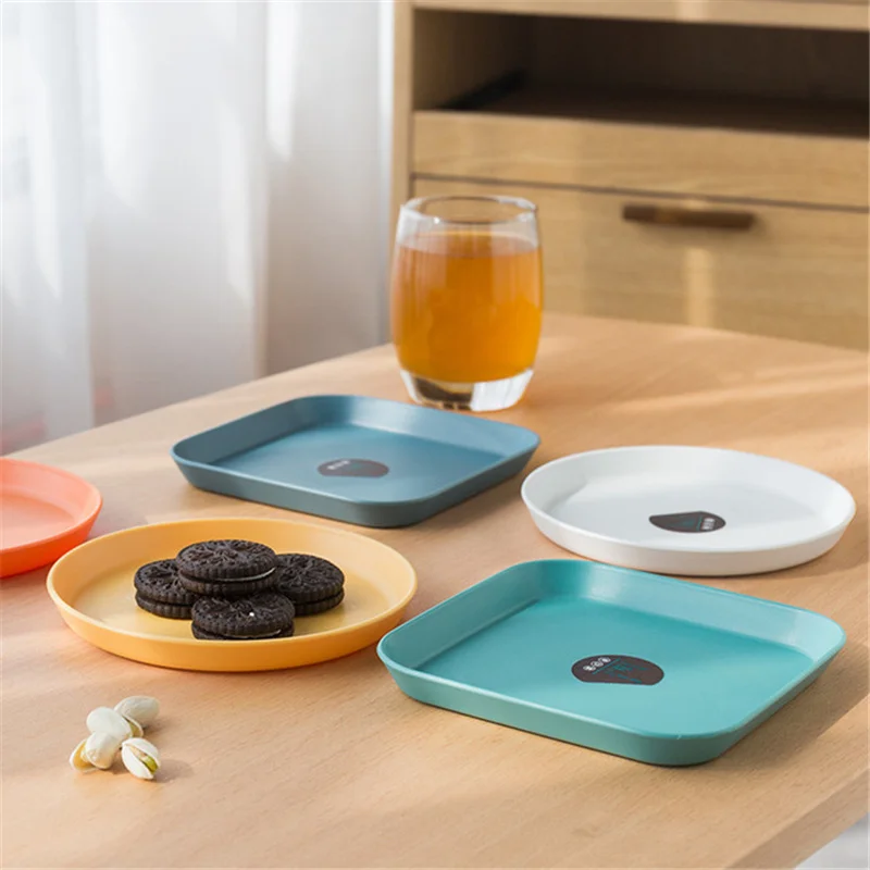 

Wheat Straw Dinnerware Breadbasket Afternoon Tea Dessert Plate for Home Goods for The Kitchen Food Container Tableware Gadget.8z