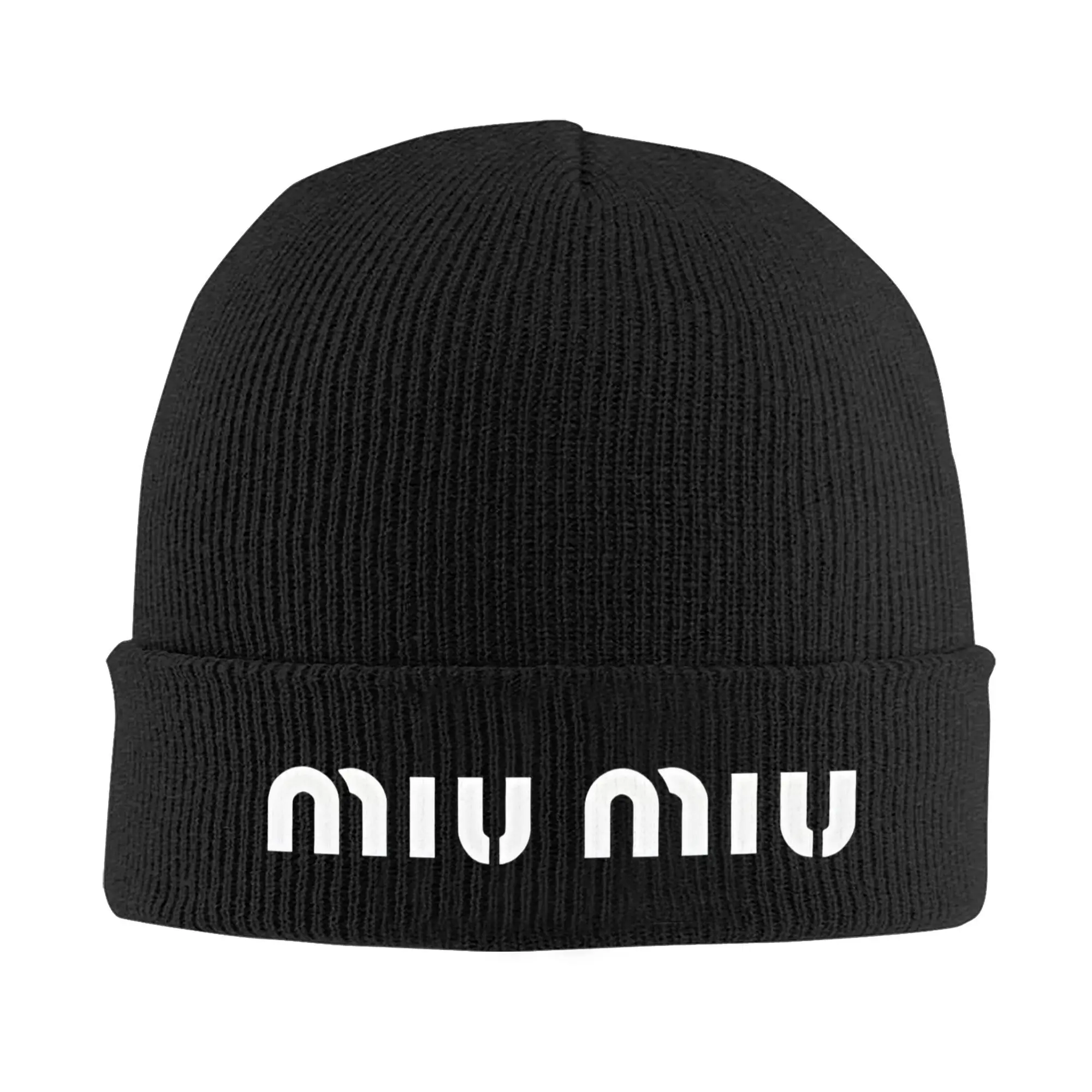 Модные вязаные шапки в стиле Miu для женщин и мужчин зимняя шапка акриловые теплые