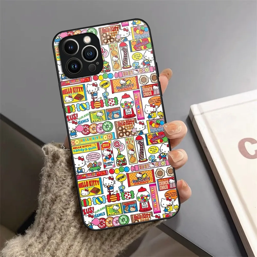 Мультяшный чехол для телефона K-KuromiS закаленное стекло iPhone 13 14 12 15 11 Pro XS Max Plus Mini X XR 8