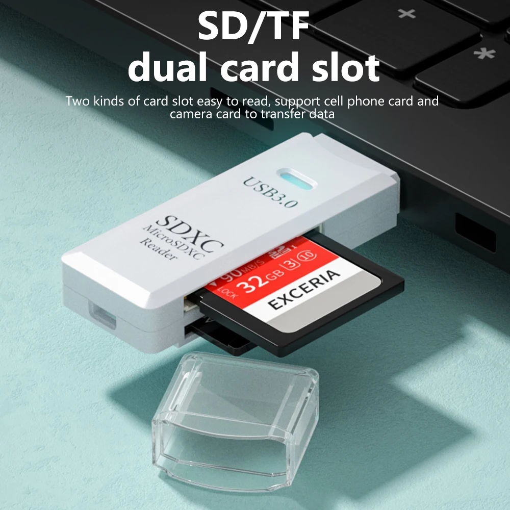 2-в-1 USB3.0 Устройство чтения карт памяти USB3.0/2.0 к Micro SD TF для ПК Аксессуары ноутбуков