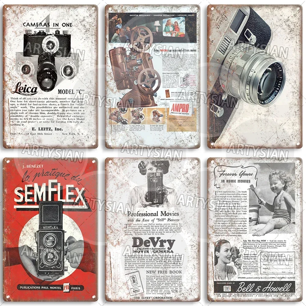 Артизийская металлическая вывеска для камеры Leica Kodak Pentax Polaroid Bell &amp Howell Graflex Bronica