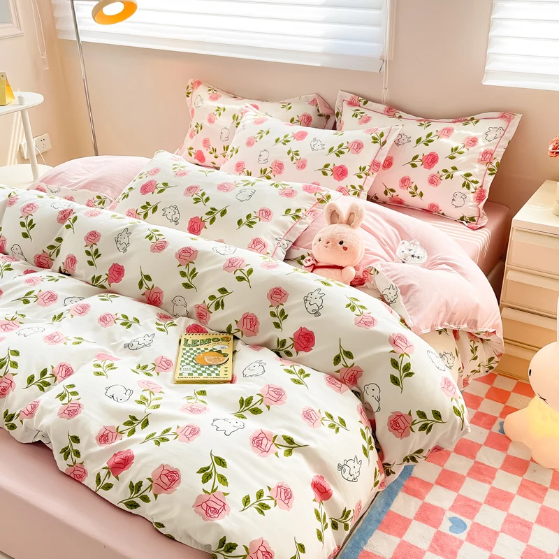 

Постельное белье Nordic Sling Bed 150 комплекты постельного белья для девочек с розами комплект пододеяльника покрывала простыни комплекты стеганых одеял королевского размера комплекты одеял