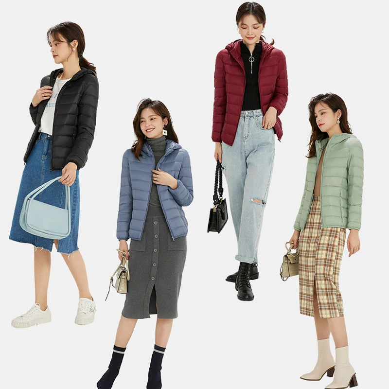 DEODAR Fashion Ultra Light Plus Size Winter Warm Women Down Jacket Female Hooded Short Portable Windproof Coats for Office Lady