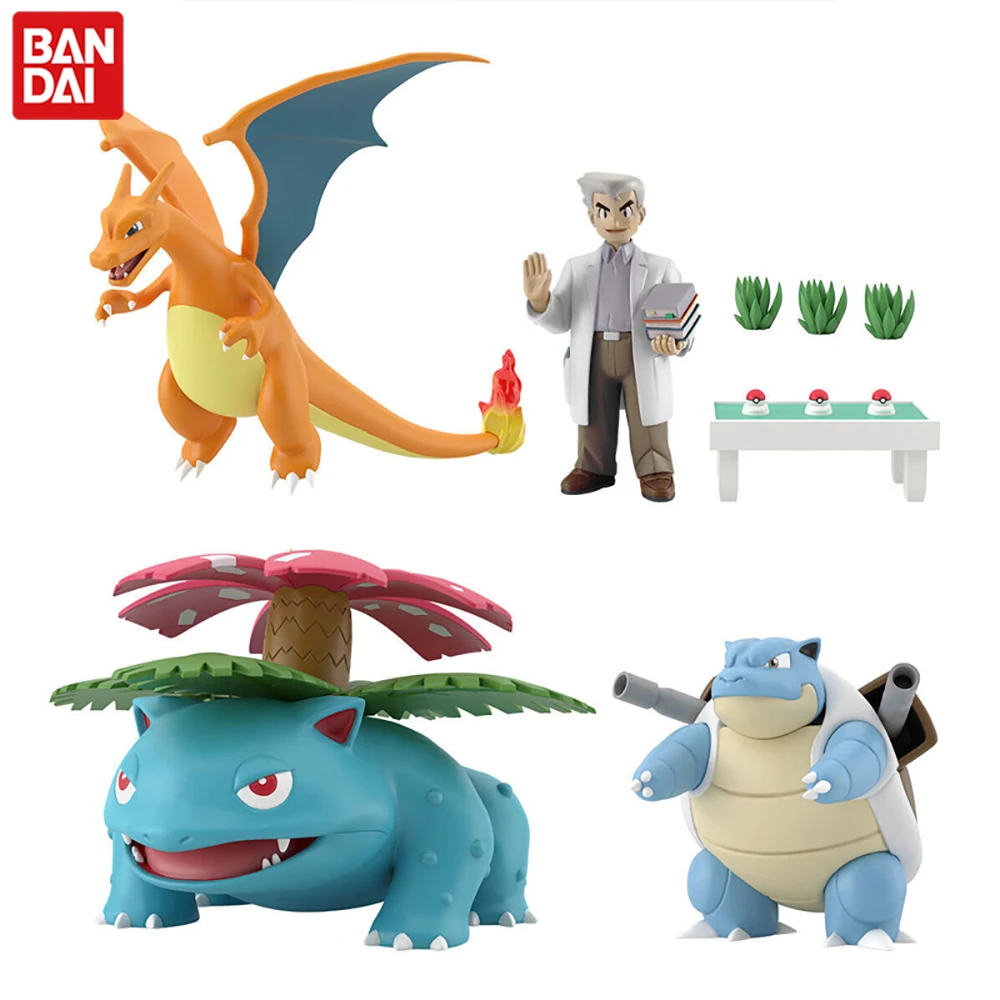 

Bandai Shokugan Pokemon Scale World 1/20 Okido Yukinari Hakase Charizard Venusaur Blastoise Set Anime Figure Action Model Toys