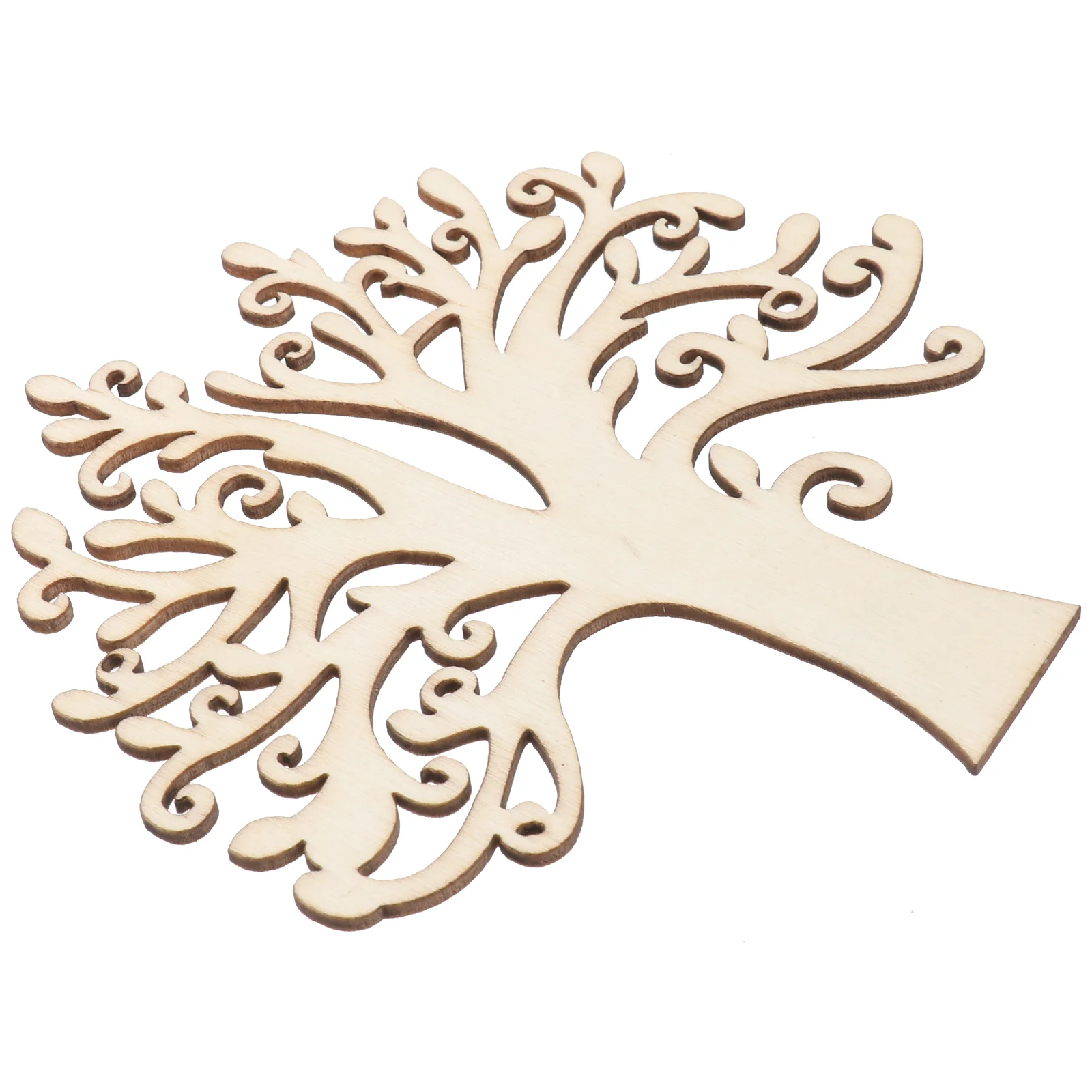 

10pcs Blank Wooden Tree Embellishments for DIY Crafts Embellishments (Wood Color)