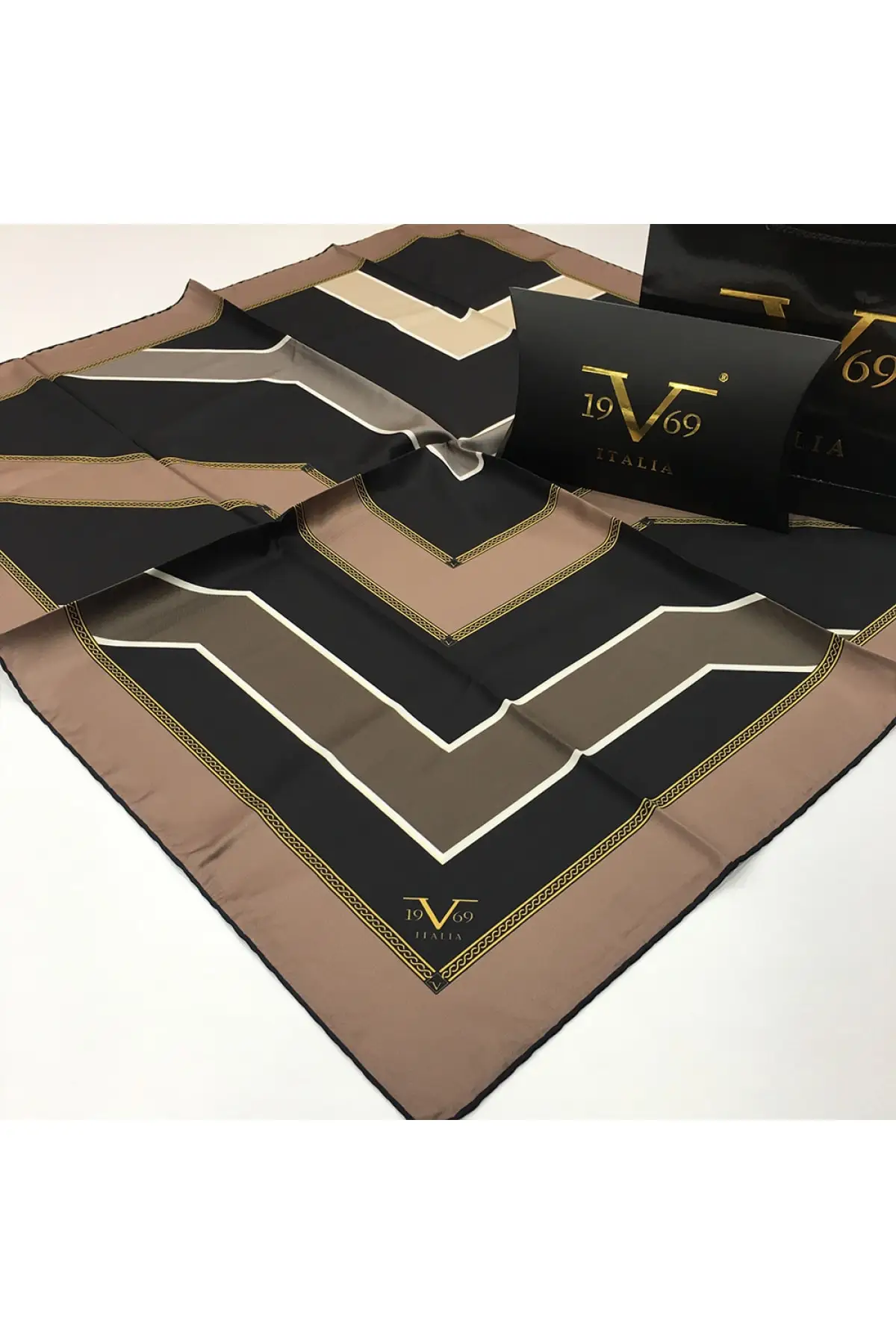 

Женский норковый черный саржевый шарф, черная серия 90x90 см и ремешок из полиэстера, коричневого цвета