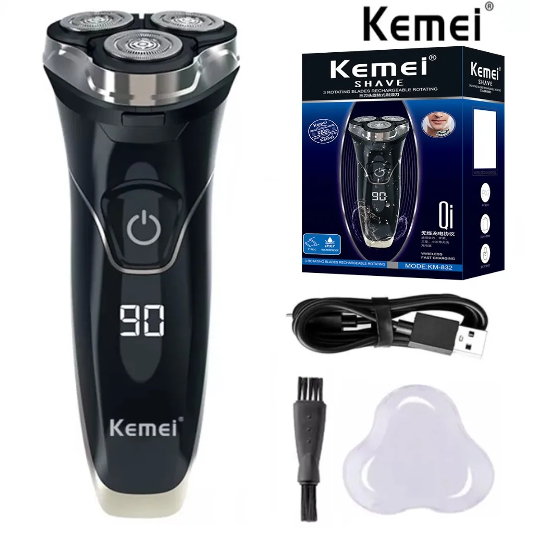 

Kemei оригинальная Водонепроницаемая бритва с ЖК-дисплеем