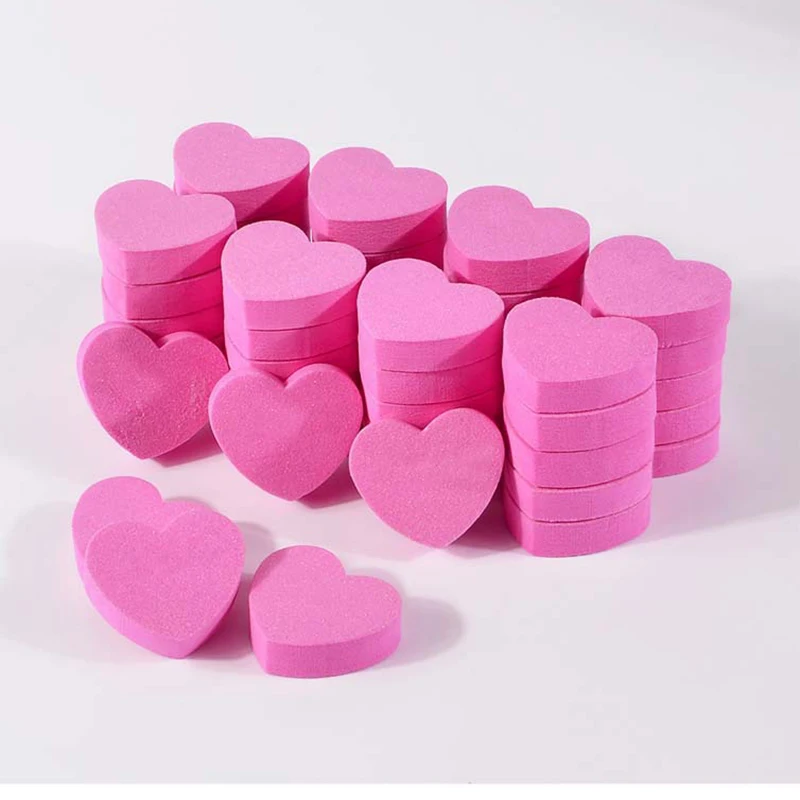 

100 шт., двухсторонние пилки для ногтей в форме сердца