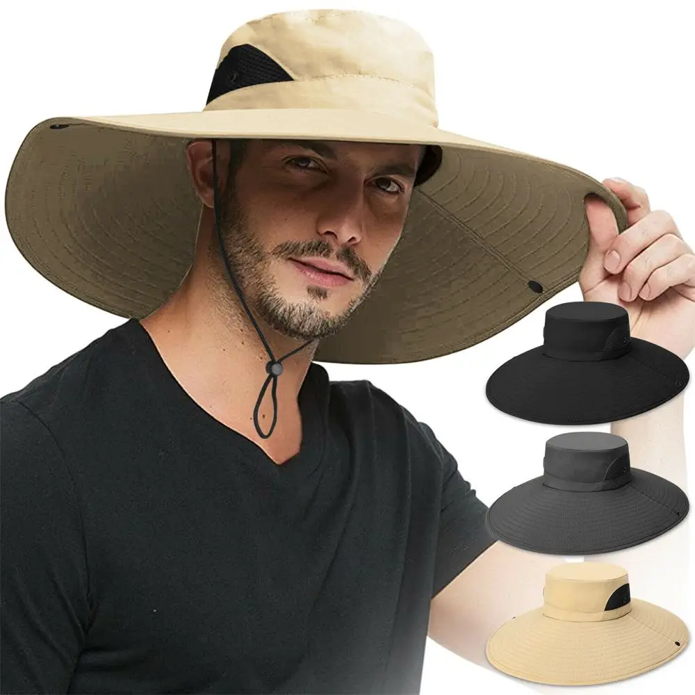 

Riding Outdoor UV Sun Protection Breathable Wide Visor Brim Hat Boonie Bucket Cap Summer Fishing Sun Fisherman Hat
