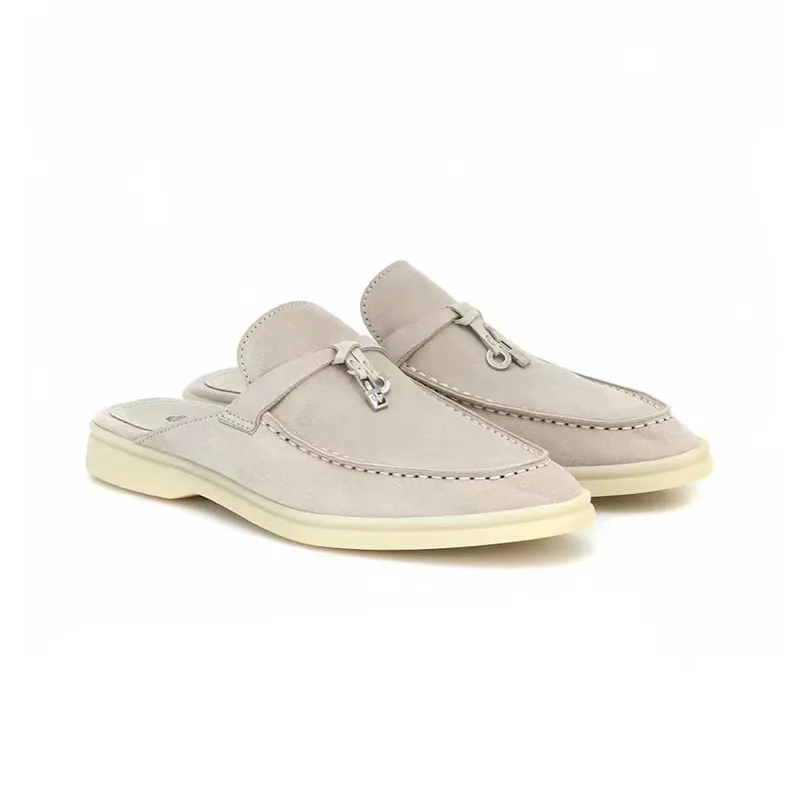 Top Quality Spring Summer Cashmere Loafers Women's Pendants Fashion Comfortable Loafers Wool Walking Casual Women's Sandals.