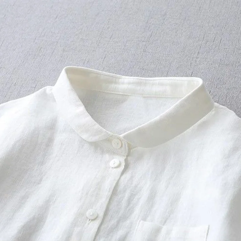 Женская свободная рубашка с принтом повседневная Однотонная в корейском