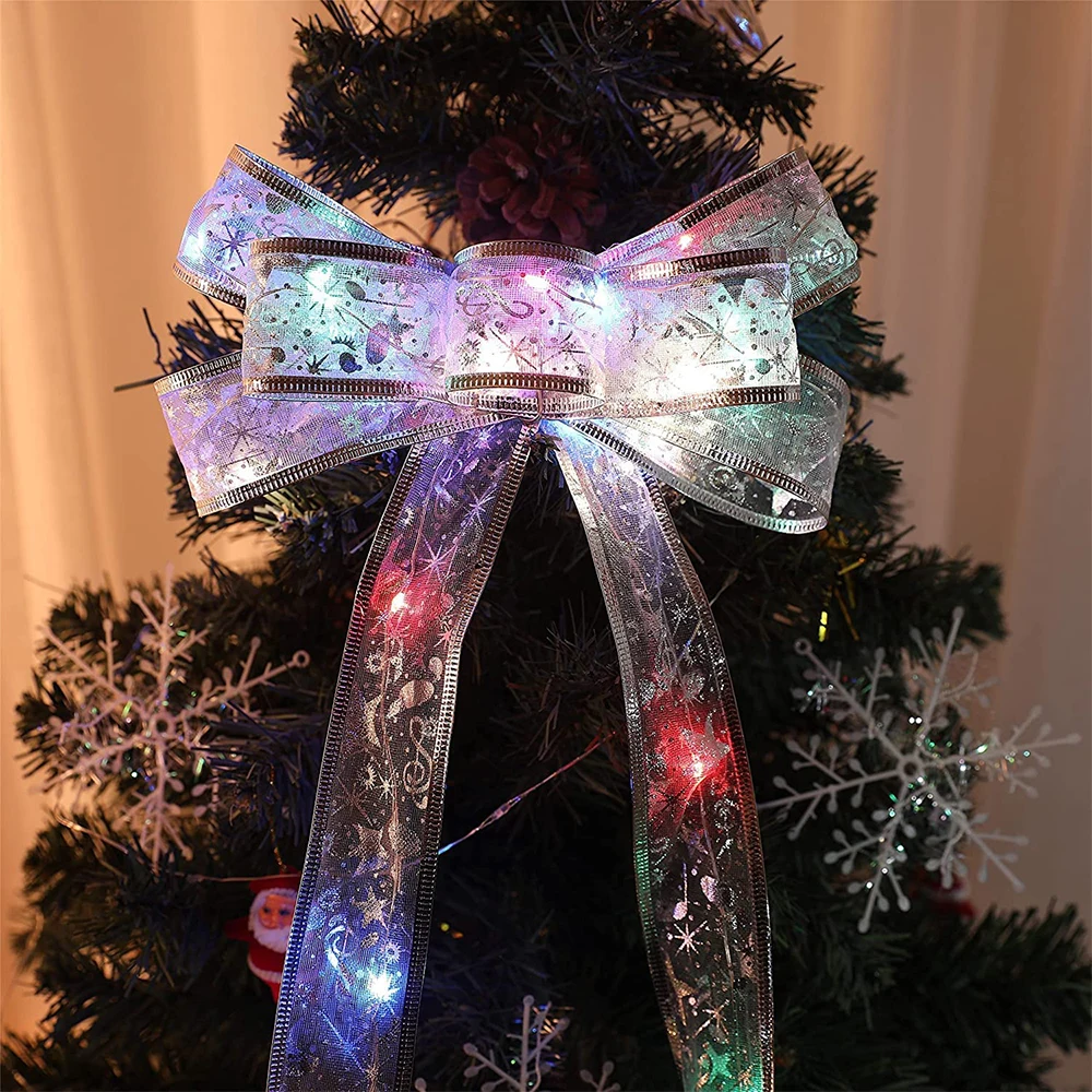 

5M Ribbon Fairy Light Christmas Decoration Christmas Tree Ornaments For Home 2022 Bows String Lights Navidad Natal New Year 2023