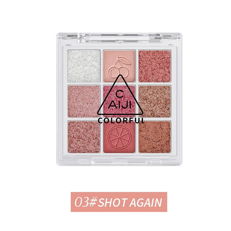 9 colors eyeshadow palette transparent acrylic pearlescent matte earth color student makeup for beginners beauty |