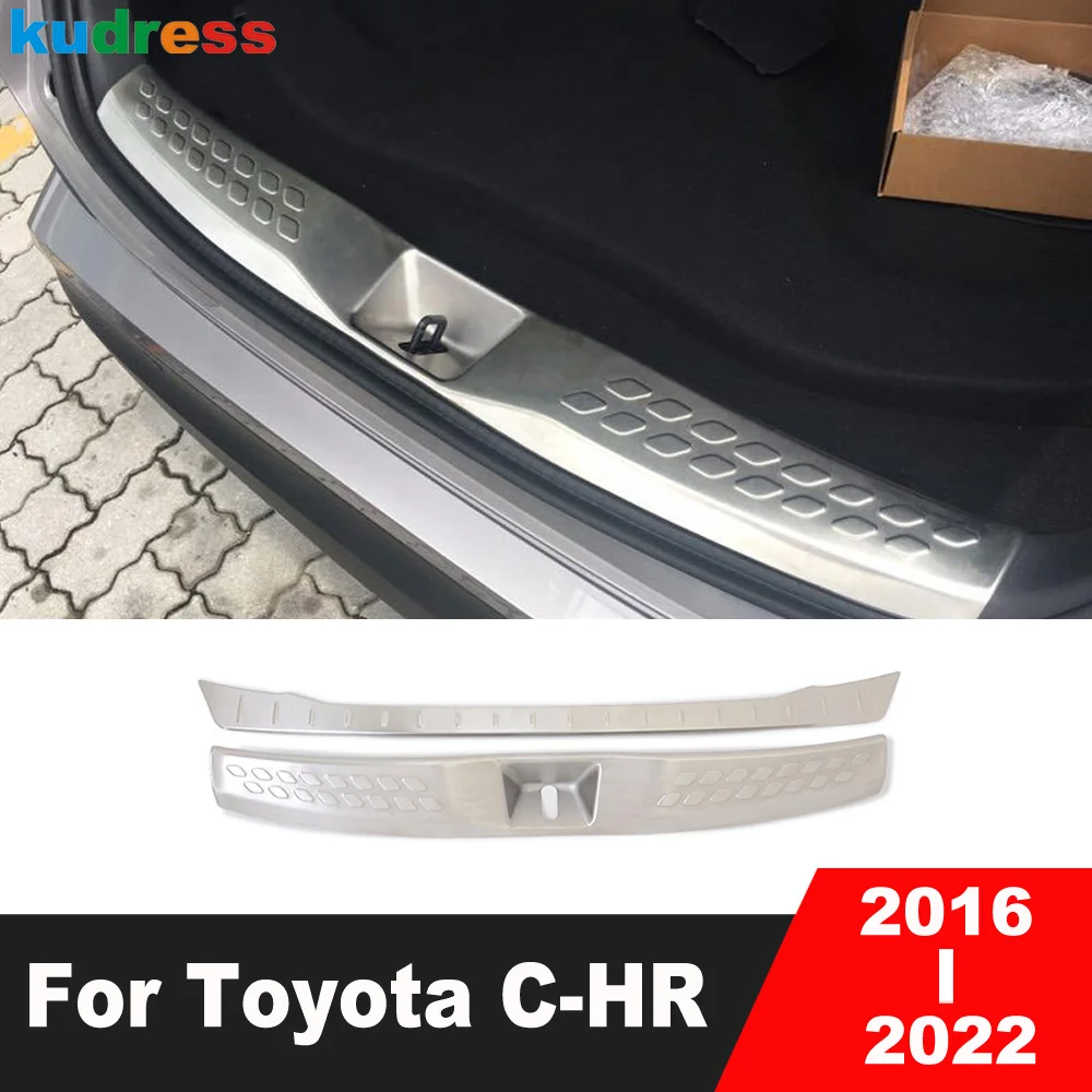

For Toyota CHR C-HR 2016 2017 2018 2019 2020 2021 2022 Steel Car Rear Trunk Bumper Cover Trim Tailgate Door Sill Plate Guards