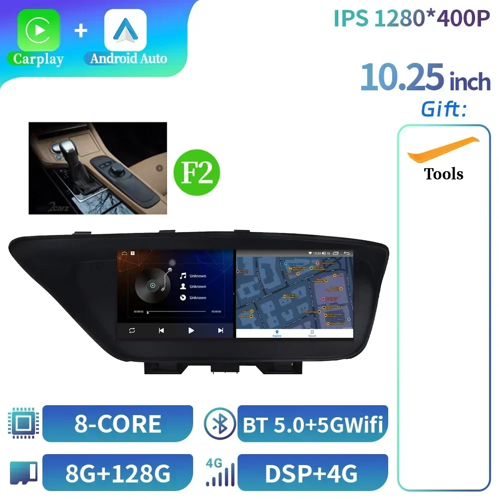 

10,25 "Android 14 для Lexus Es240 Es250 Es350 Es 300H 2013-2017 автомобильный радиоприемник мультимедийная навигация беспроводной BT Carplay 4G GPS экран