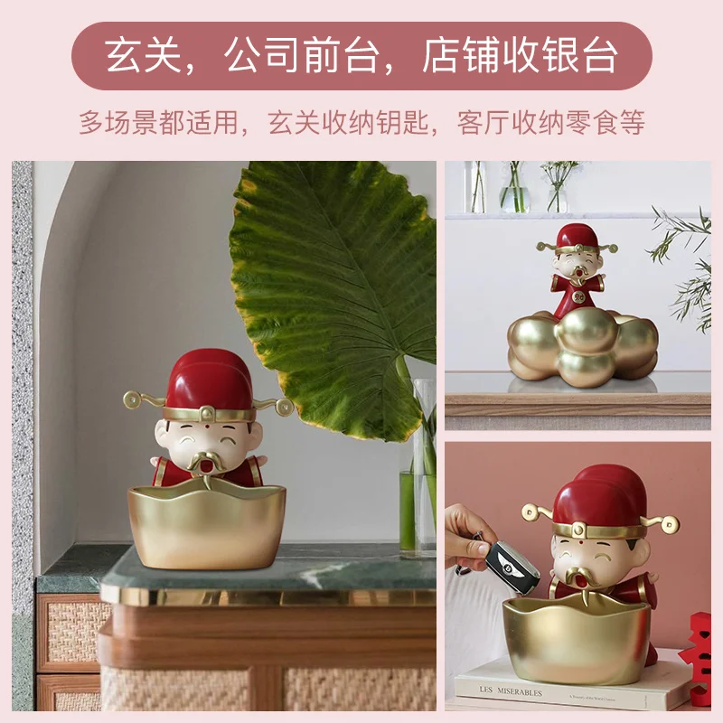 

Gold Ingot God of Wealth Ornaments Gathering Lucky Chinese New Year Decorations Hallway Living Room New Store Opening Gift
