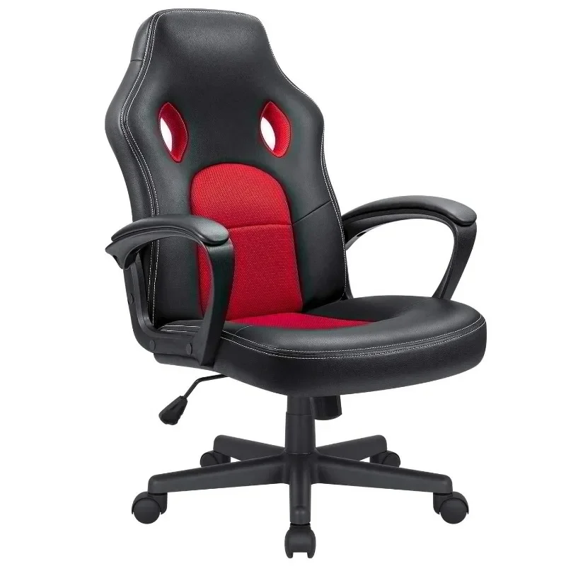 

Vineego High Back Office Chair Faux Leather Gaming Racing Chair Ergonomic Adjustable Swivel Executive Chair, Black