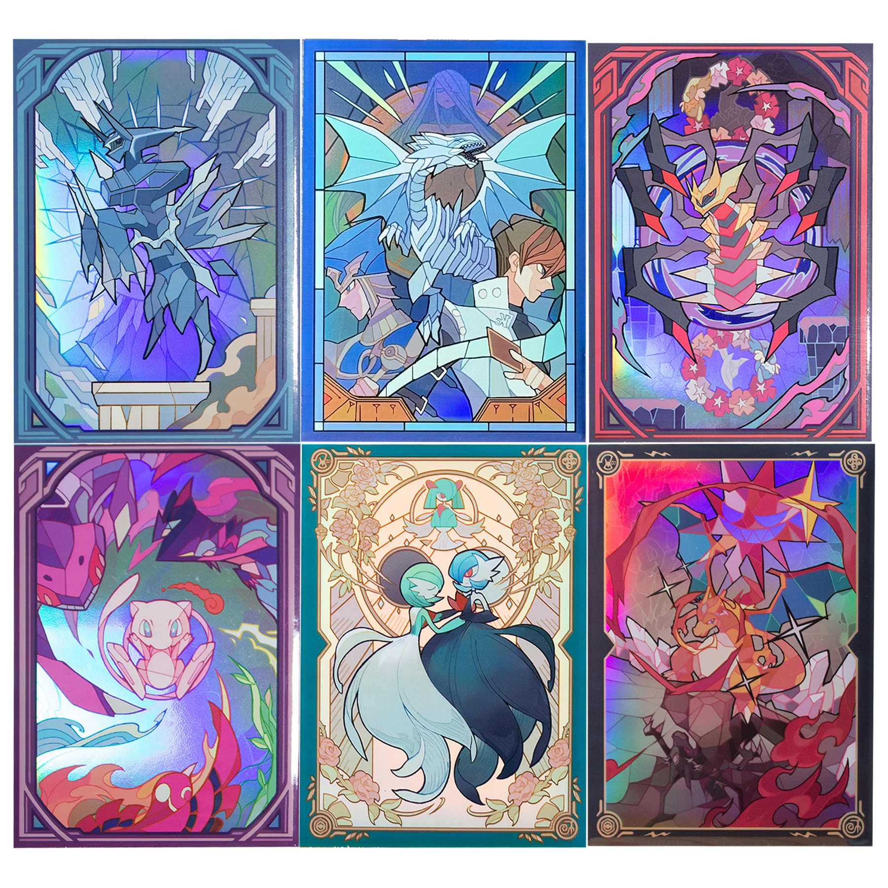 Фото 66 мм x 91 мм 64 шт./компл. Diy Ptcg Charizard Mew Card Sleeve Color Flash Ptcg Dtcg Gallantmon Защитная крышка для карт Подарочные игрушки №1