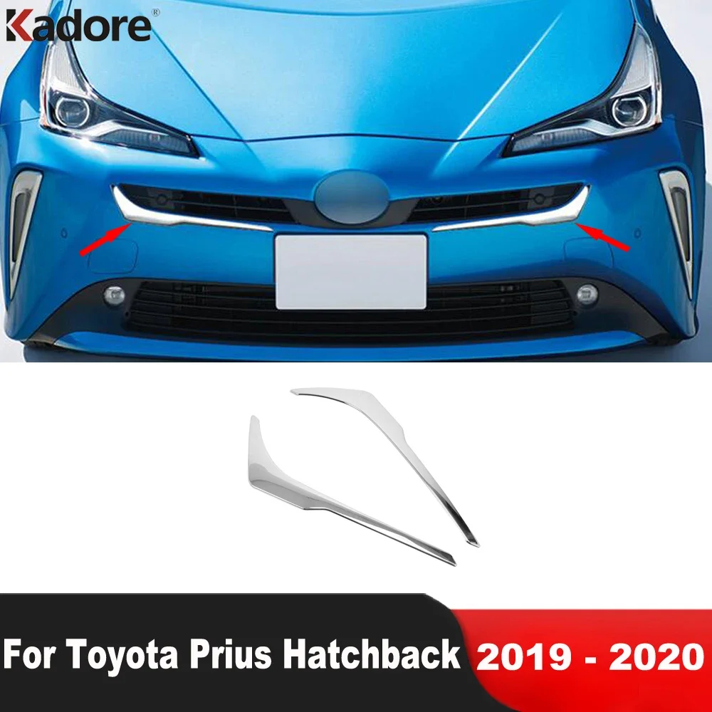 

Передняя центральная решетка, накладка на решетку для Toyota Prius Hatchback 2019 2020, хромированная автомобильная гоночная решетка, накладки на рамку, аксессуары