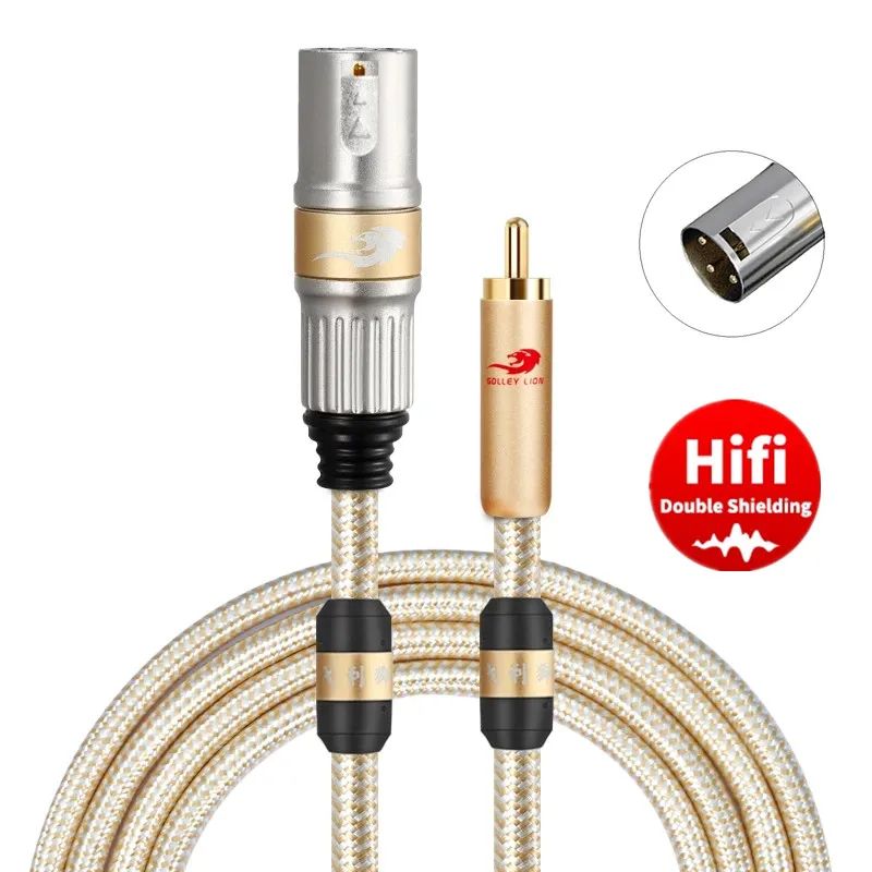 Hi-Fi RCA-XLR-папа несбалансированный аудио соединительный кабель для микшерных
