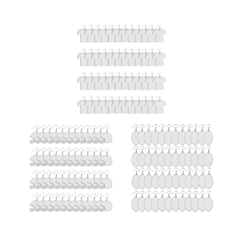

E0BF 48pcs/set Sublimation Blanks Earrings Double Side Blank Heat Transfer Unfinished