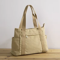 new summer trend fashion large capacity canvas ladies one shoulder retro casual canvas portable literary delicate tote bag 2022