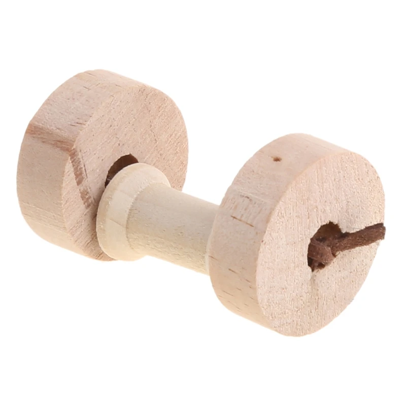 

Parrot Chewing Toy Bird Beak Grinding Block Natural Wood Dumbbell for Small Medium Parrots African Greys Budgies