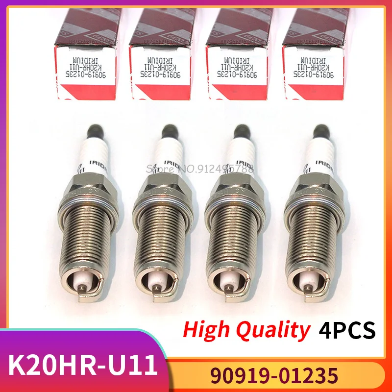 

K20HR-U11 90919-01235 For Toyota Hiace Prado Rand Cruiser Replacement Auto Parts New Platinum Spark Plugs 4Pcs Ignition Candles