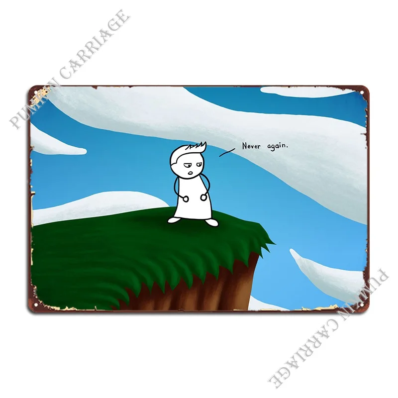 

Металлический знак никогда больше не будет, украшение ржавого гаража, гостиная, жестяной знак на заказ