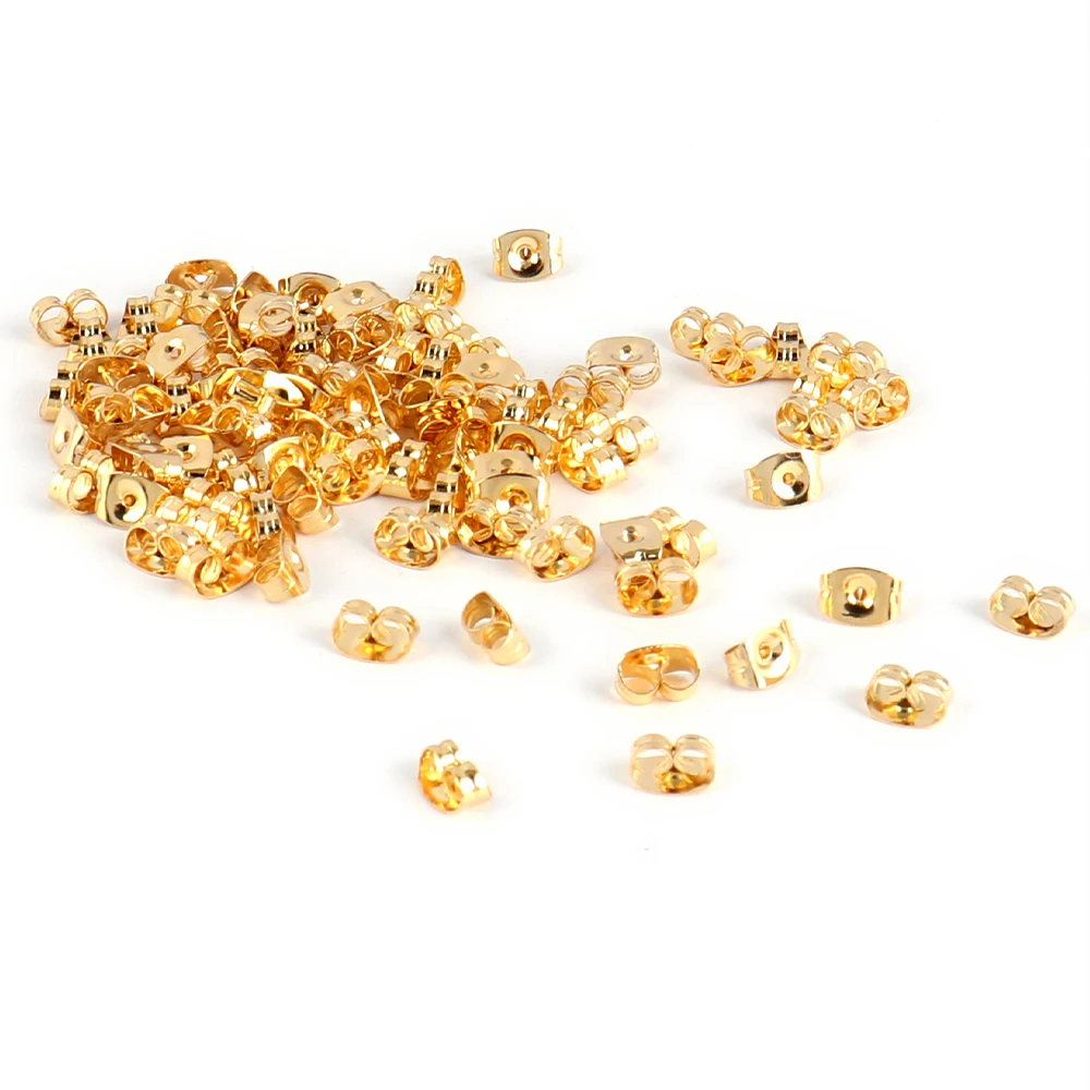 

100PCS Post Stud Earring Base Stainless Steel Earplug Ear Post Butterfly For Jewelry Making DIY Backs Stopper Earplug Earring