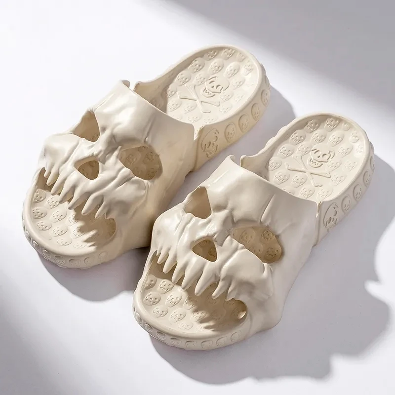 

Creative Skull Slippers Summer Men Women Slippers Novelty Outdoor Clogs Beach Sandals Non-slip Indoor Home Slides Couples Shoes