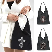 2022 new women handbags shopping bag casual travel shoulder bags female large capacity shopper tote pouch skull print organizer