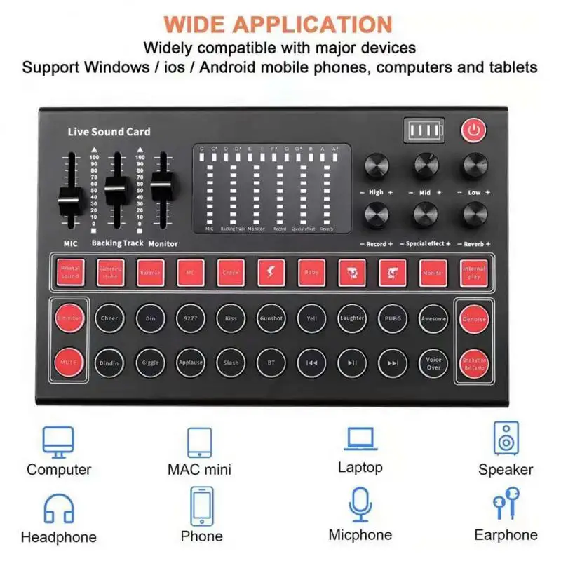Лидер продаж звуковая карта M9 BM800 Pro конденсаторный микрофон микшер аудио DJ