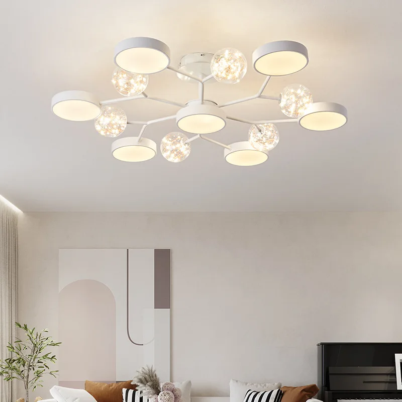 Современная светодиодная люстра в скандинавском стиле креативная простая белая